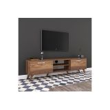Mueble de TV en Nogal con 2 Cajones y Estantes