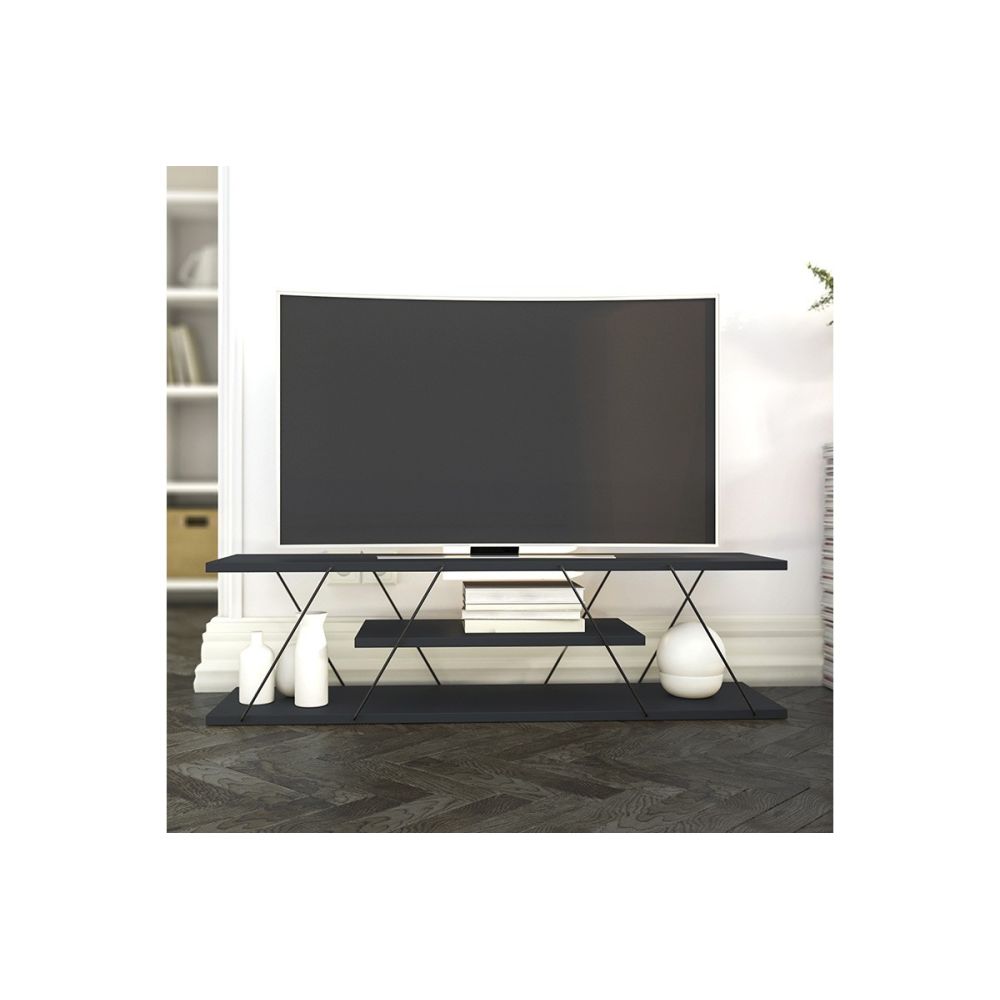 Mueble de TV con 3 Estantes, Soporte para TV