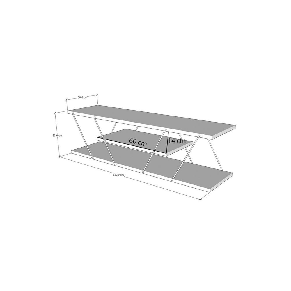 Mueble de TV con 3 Estantes, Soporte para TV