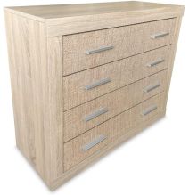 Meyvaser - Cómoda con 4 Cajones, Sinfonier, Color Madera, Medidas: 60 cm (An) x 81.5 cm (Al) x 39.5 cm (Fo)