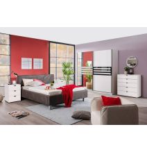 Cómoda de 5 Cajones para Dormitorio en Blanco, Gran Espacio Almacenamiento, Estilo Moderno, 90x40x95 cm