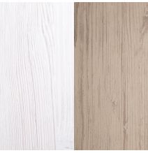 Cabezal para Cama de Matrimonio con patas, Color Pino y Gris, Medidas: 160 cm (Ancho) x 119,3 cm (Alto) x 3,8 cm (Fondo)