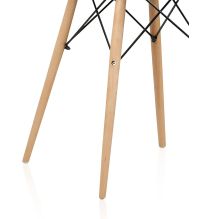 Conjunto Mesa y Sillas Nórdicas: Mesa Blanca (80x80x76 cm) + 4 Sillas con Patas de Madera Haya (46,5 x 48 x 82 cm)