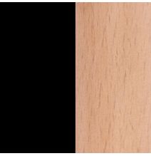 Conjunto Mesa y Sillas Nórdicas: Mesa Negra (80x80x76 cm) + 4 Sillas con Patas de Madera Haya (46,5 x 48 x 82 cm)