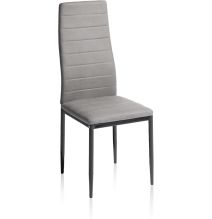 Pack de 6 Sillas Tapizadas para Comedor/Salón – Marengo y Patas Negras en Aluminio, Dimensiones: 40 cm x 42 cm x 96 Cm