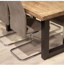 Pack de 4 Sillas Tapizadas para Salón – Acabado Marengo con Patas Cromadas de Aluminio, Medidas: 42,5 cm x 52 cm x 99 cm