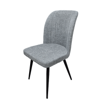 Pack de 4 Sillas Modernas para Comedor– Tapizado en Color Gris con Patas Metálicas Negras, Medidas: 46 cm x 55 cm x 92 cm