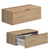 Meyvaser Mueble de salón y TV Conjunto muebles de salón apilable 270 Cm Ancho Color madera y blanco