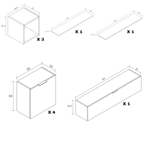 Meyvaser Mueble de salón y TV Conjunto muebles de salón apilable 245 Cm Ancho Color Madera y Blanco