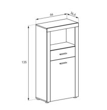 Mueble de Comedor, Mueble Salón, Acabado en Color Cañón, Medidas: 301 cm (Ancho) x 177 cm (Alto) x 41,4 cm (Fondo)