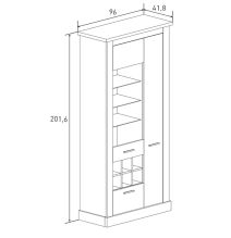 Mueble de Comedor, Mueble Salón, Acabado en Color Cañón, Medidas: 297 cm (Ancho) x 201,6 cm (Alto) x 41,8 cm (Fondo)