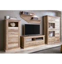 Mueble de Comedor, Mueble Salón, Acabado en Color Cañón, Medidas: 326 cm (Ancho) x 174,7 cm (Alto) x 41,8 cm (Fondo)