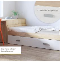 Cama Nido de Melamina Color Puccini Andersen – Ancho 194,4 cm x Fondo 98 cm x Alto 58 cm, Ideal para Habitaciones Juveniles.