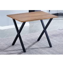 Mesa comedor + 2 taburetes: Mesa madera y Patas Metálicas En Negro (76x100x70 Cm) + 2 Taburetes (45x80x35 Cm )