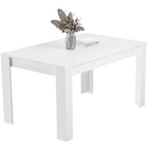 Mesa de Comedor, Mesa de Salón Fija, Color Andersen Blanco, Medidas: 140 cm (Largo) x 80 cm (Ancho) x 75 cm (Alto)