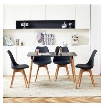 Mesa de Comedor o Cocina de 120 cm Lacada Color Negro 76x120x80 Cm – Alta Resistencia y Durabilidad