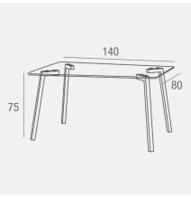Mesa de Cristal Fija para Comedor - Patas Negras de Metal | Alta Calidad y Estilo Versátil | 140x80 x 75 cm