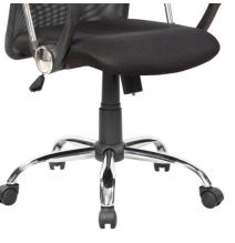 Silla de Oficina Ergonómica con Respaldo Alto en Símil Piel Negra, Regulable en Altura - Medidas 59x60x110-120 cm