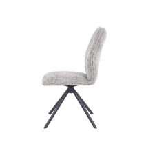 Pack de 2 Sillas Tapizadas en Tela Gris, Patas Negras, Asiento y Respaldo Ergonómicos y Acolchados Medidas 63x48x93 cm