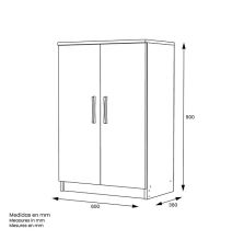 Armario Multiusos Color Roble – Color Blanco – 60 x 90 x 36 cm