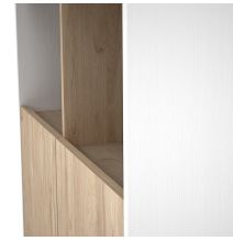 Estantería Decorativa, Librería, Separador Ambientes, Acabado en Roble y Blanco,171 cm (Al) x 80 cm (Anc) x 33,5 cm (Fon)