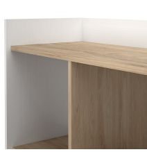 Estantería Decorativa, Librería, Separador Ambientes, Acabado en Roble y Blanco,171 cm (Al) x 80 cm (Anc) x 33,5 cm (Fon)