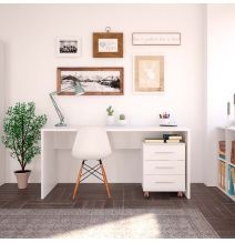 Mesa De Despacho Acabado Blanco 75 Cm(alto)160 Cm(ancho)68 Cm(fondo) , Color - Blanco