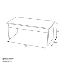 Mesa de Centro Fija, Mesa Auxiliar, Acabado en Blanco, Medidas: 100 cm (Largo) x 50 cm (Ancho) x 41,6 cm (Alto)