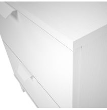 Mesita de Noche 2 cajones, Mesilla de Noche,  Color Blanco, Medidas: 43 cm (Ancho) x 34 cm (Fondo) x 56 cm (Alto)