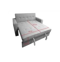 Sofá Cama 2 Plazas con Reposabrazos, Diseño Moderno y Elegante, Color Gris, 167x90x96,5 cm