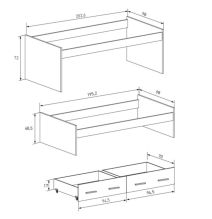Cama Nido Juvenil Doble con Cajones de Almacenaje – Beige y Negro, 202,6 cm Largo x 98 cm Ancho x 72 cm Alto, Primera Calidad