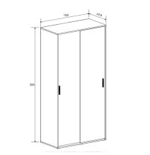 Meyvaser Armario ropero Para dormitorio con 2 puertas correderas Color Mauvella 200x100x50 Cm