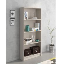 Meyvaser Librería estantería con cuatro baldas en madera color Beige para salón 180x80x24,5 cm