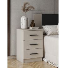 Conjunto Pack Cabecero y 2 Mesitas de Noche,Mesilla de noche 3 Cajones Color Beige, Medidas:110x45x1,6 cm (LargoxAltoxProfundo)