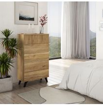 Cabezal + Dos Mesitas de Noche + Sinfonier, Mauvella - Rayas, Medidas: 210 cm (An) x 55 cm (Al) x 35 cm (Fon)