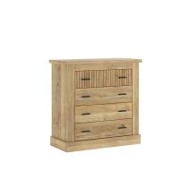 Cómoda con 4 Cajones, Sinfonier, Práctica y Funcional, Color Madera, Medidas: 91,5 cm (An) x 90.8 cm (Al) x 39.6 cm (Fo)